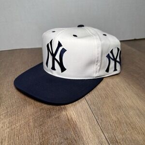 VINTAGE New York Yankees Snapback Embroidered Logo Block Head Navy Blue Logo GCC